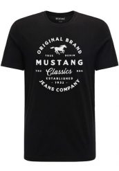 MUSTANG ALEX C PRINT MĘSKI T-SHIRT KOSZULKA LOGO TEE BLACK 1015052 4142. Czarne t-shirty męskie Mustang, m, bez wzorów, bez kołnierzyka. Za 69.99 zł.