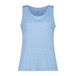 Damski tank top CMP Unlimitech. Niebieskie topy damskie CMP, bez wzorów, bez kołnierzyka. Za 217.50 zł.