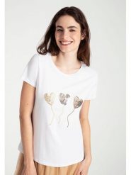 More & More Koszulka w kolorze białym rozmiar: 44. Białe t-shirty damskie MORE & MORE, bez wzorów, bez kołnierzyka. Za 69.91 zł.