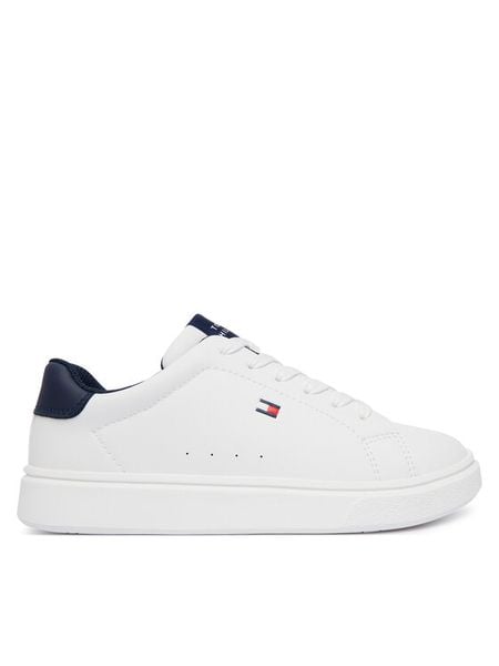 Tommy Hilfiger Sneakersy T3X9-35233-1355X336 S Biały. Białe buty sportowe chłopięce Tommy Hilfiger, ze skóry, bez zapięcia. Za 304.99 zł.
