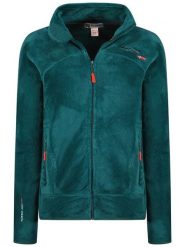 ANAPURNA Kurtka polarowa "Uternel" w kolorze zielonym rozmiar: M. Zielone kurtki damskie ANAPURNA, m, z aplikacjami, z polaru, bez kaptura. Za 73.99 zł.