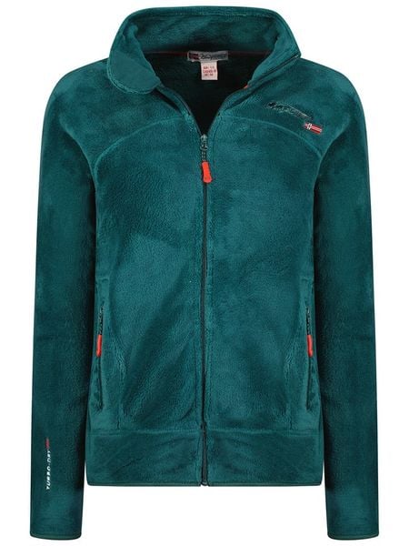 ANAPURNA Kurtka polarowa "Uternel" w kolorze zielonym rozmiar: M. Zielone kurtki damskie ANAPURNA, m, z aplikacjami, z polaru, bez kaptura. Za 73.99 zł.