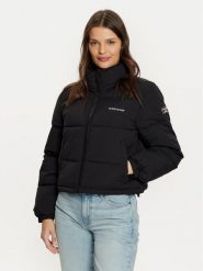 Guess Jeans Kurtka zimowa W4BL20 WGII2 Czarny Regular Fit. Czarne kurtki damskie Guess Jeans, na zimę, xxl, z aplikacjami, z jeansu, bez kaptura. Za 389.99 zł.