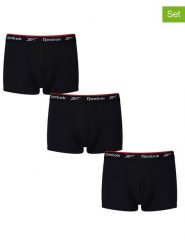 Reebok Bokserki (3 pary) "Redgrave" w kolorze czarnym rozmiar: S. Czarne bokserki męskie Reebok, bez wzorów. Za 56.99 zł.