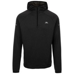 Bluza Z Kapturem Męska Sportowa Montgo. Czarne bluzy sportowe męskie Trespass, bez wzorów, z materiału, sportowe, bez kołnierzyka, bez ramiączek. Za 162.99 zł.