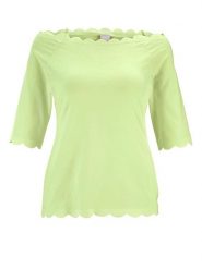 Heine Koszulka w kolorze jasnozielonym rozmiar: 42. Zielone bluzki damskie Heine, bez wzorów, bez kołnierzyka, bez ramiączek. Za 73.88 zł.