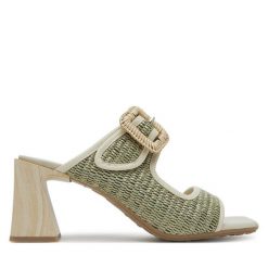 Klapki Hispanitas. Zielone klapki damskie Hispanitas, bez wzorów, bez obcasa. Za 479.99 zł.