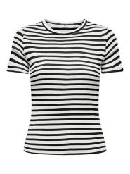 JDY Koszulka w kolorze biało-czarnym rozmiar: XL. Białe bluzki damskie JDY, xl, bez wzorów, bez kołnierzyka. Za 46.95 zł.