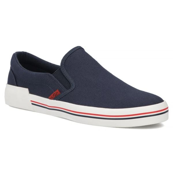 Półbuty męskie trampki slip on granatowe Filippo MTN7792. Półbuty męskie Filippo, bez wzorów, z materiału, bez zapięcia. Za 64.00 zł.