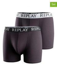 Replay Underwear Bokserki (2 pary) w kolorze czarnym rozmiar: XXL. Czarne bokserki męskie Replay Underwear, bez wzorów. Za 43.99 zł.