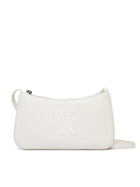Calvin Klein Torebka Bold Ck Mini Bag LV04F1125G Biały. Białe torebki klasyczne damskie CALVIN KLEIN, bez wzorów, ze skóry, bez dodatków. Za 289.99 zł.