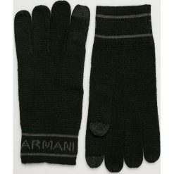 Armani Exchange - Rękawiczki. Czarne rękawiczki męskie Armani Exchange, bez wzorów, z bawełny. W wyprzedaży za 129.90 zł.