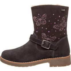 Skórzane botki "Fiby-Tex" w kolorze brązowym. Brązowe botki dziewczęce Lurchi, bez wzorów, z materiału, bez ramiączek. W wyprzedaży za 179.95 zł.