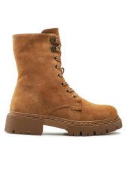 Jenny Fairy Trzewiki WS5899-04 Brązowy. Brązowe botki damskie Jenny Fairy, ze skóry, bez obcasa, na płaskiej podeszwie, bez zapięcia. Za 199.99 zł.