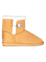 Geographical Norway Botki zimowe "Ogossip" w kolorze jasnobrązowym rozmiar: 39. Brązowe botki damskie Geographical Norway, na zimę, z futra, bez obcasa, bez zapięcia. Za 86.99 zł.