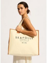 Seafolly Torba plażowa w kolorze kremowym - szer. 48 cm rozmiar: onesize. Brązowe torebki klasyczne damskie Seafolly, bez wzorów, z materiału, bez dodatków. Za 138.70 zł.