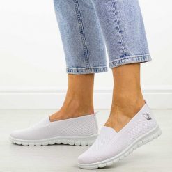 Białe sportowe buty damskie Potocki 16327. Białe buty sportowe na co dzień damskie POTOCKI, bez wzorów, z tkaniny, na fitness i siłownię. Za 89.00 zł.