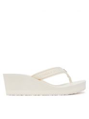 Tommy Hilfiger Japonki Th Stripes Wedge Beach Sandal FW0FW08521 Biały. Białe klapki damskie Tommy Hilfiger, bez wzorów, z materiału, bez obcasa. Za 179.99 zł.