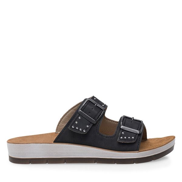 Klapki Inblu. Czarne klapki damskie Inblu, bez wzorów, bez obcasa. Za 99.99 zł.