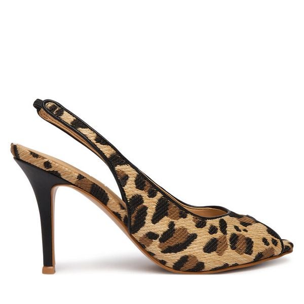 Sandały Guess. Brązowe sandały damskie Guess, z aplikacjami, bez obcasa, na szpilce. Za 639.99 zł.