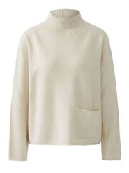 Oui Sweter w kolorze kremowym rozmiar: 42. Brązowe golfy damskie Oui, z wełny, bez kołnierzyka. Za 257.92 zł.