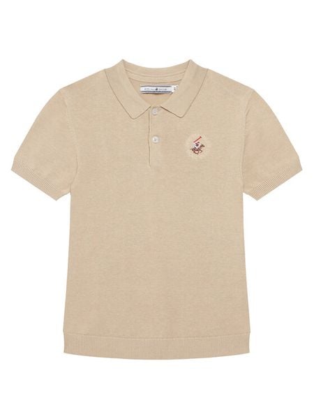 Beverly Hills Polo Club Polo 76B5W0031 Beżowy Regular Fit. Brązowe t-shirty chłopięce Beverly Hills Polo Club, bez wzorów, z bawełny, bez ramiączek. Za 114.99 zł.