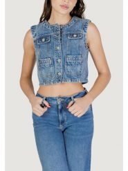 Morgan Kamizelka 261-VCHARMY Niebieski Regular Fit. Niebieskie kamizelki damskie Morgan, z jeansu. Za 329.99 zł.