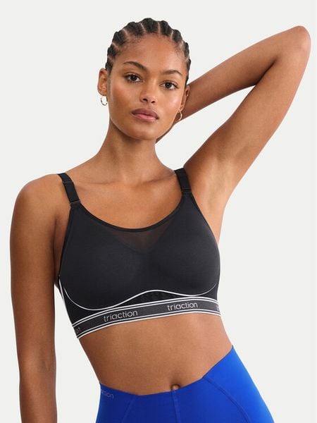 Triumph Biustonosz sportowy Triaction Cardio Breeze 10226411 Czarny. Czarne biustonosze sportowe damskie Triumph, bez wzorów, z syntetyku. Za 229.99 zł.