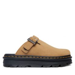 Klapki Dr. Martens. Brązowe klapki damskie Dr. Martens, bez wzorów, bez obcasa. Za 543.99 zł.