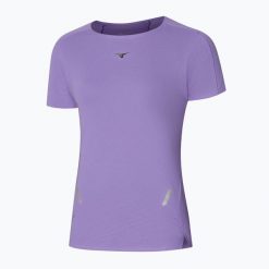 Koszulka do biegania damska Mizuno Tech Light Tee. Fioletowe t-shirty damskie Mizuno, l, bez wzorów, ze skóry, bez kołnierzyka. Za 169.99 zł.