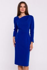 Elegancka sukienka ołówkowa z asymetrycznym dekoltem chaber. Sukienki damskie Stylove, l, bez wzorów, eleganckie, z asymetrycznym kołnierzem, bez ramiączek, asymetryczne. Za 359.00 zł.