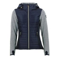 Kurtka z kapturem, zapinana na zamek, trzy materiały, damska Peak Mountain. Niebieskie kurtki damskie Peak Mountain, xl, z aplikacjami, z dzianiny, z kapturem. Za 292.50 zł.