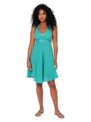 Aller Simplement Sukienka w kolorze turkusowym rozmiar: 34/36. Niebieskie sukienki damskie Aller Simplement, bez wzorów, z bawełny, sportowe, bez kołnierzyka, bez ramiączek, mini, sportowe. Za 78.99 zł.