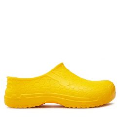 Klapki Dry Walker. Żółte klapki damskie Dry Walker, bez wzorów, bez obcasa. Za 19.99 zł.