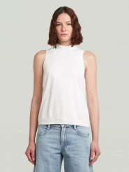 G-Star Bluzka w kolorze białym rozmiar: XS. Białe bluzki damskie G-Star, xs, bez wzorów, z bawełny, retro, bez kołnierzyka, bez ramiączek. Za 179.95 zł.