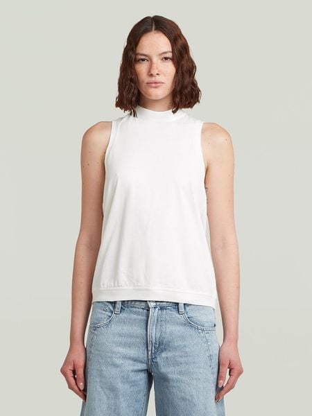 G-Star Bluzka w kolorze białym rozmiar: XS. Białe bluzki damskie G-Star, xs, bez wzorów, z bawełny, retro, bez kołnierzyka, bez ramiączek. Za 179.95 zł.
