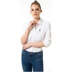 Jimmy Sanders koszula damska S biała. Białe koszule damskie Jimmy Sanders, s, bez wzorów, klasyczne, bez kołnierzyka, bez ramiączek. Za 169.00 zł.