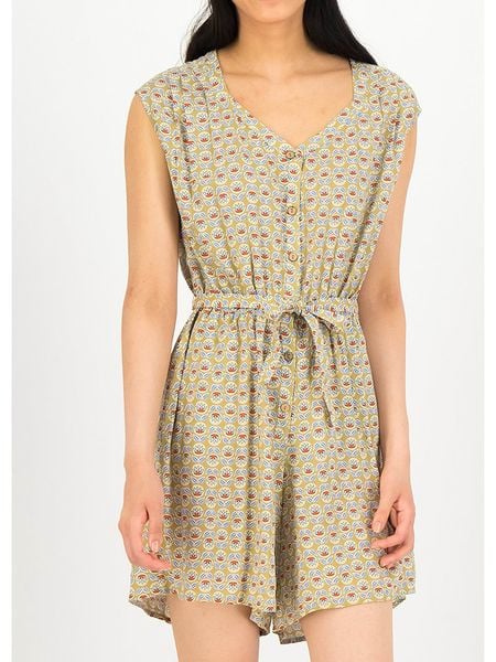 Blutsgeschwister Kombinezon ze wzorem rozmiar: XS. Kombinezony damskie Blutsgeschwister, xs, bez wzorów, z tkaniny, bez kołnierzyka, bez ramiączek. Za 117.73 zł.