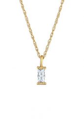 Elli Damski pasjansa wisiora prostokątny łańcuch ogniwowy skręcony z cyrkoniami w 925 Sterling Silver pozłacany Naszyjniki 1 ct. Szare naszyjniki damskie Elli, na co dzień, pozłacane. Za 216.99 zł.