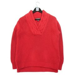 Kobaltowy sweter dla kobiet. Czerwone swetry klasyczne damskie Ralph Lauren, m, z materiału, bez kołnierzyka. Za 59.60 zł.