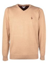 U.S. Polo Assn. Sweter w kolorze beżowym rozmiar: XL. Brązowe swetry męskie U.S. Polo Assn., s, bez wzorów, z bawełny, bez kołnierzyka. Za 153.34 zł.