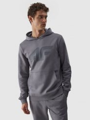 4F Bluza dresowa nierozpinana z kapturem męska - szara XL. Szare bluzy z kapturem męskie 4f, m, z bawełny. W wyprzedaży za 119.99 zł.
