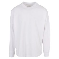 T-shirt Unisex Dla Dorosłych Oversized Z Długim Rękawem. Białe t-shirty damskie BUILD YOUR BRAND, xl, bez wzorów, bez kołnierzyka. Za 105.99 zł.