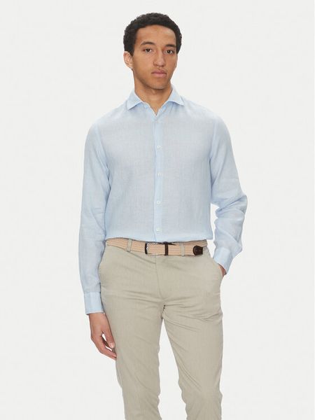 Paul&Shark Koszula 25413180CF Błękitny Regular Fit. Niebieskie koszule męskie PAUL&SHARK, m, bez wzorów, ze lnu, bez kołnierzyka, bez ramiączek. Za 589.99 zł.