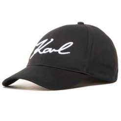 Czapka z daszkiem KARL LAGERFELD. Czarne czapki z daszkiem damskie Karl Lagerfeld, bez wzorów. Za 189.99 zł.