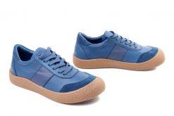 Manitu 850167-05 blau, półbuty damskie. Niebieskie półbuty damskie Manitu, bez wzorów, ze skóry, bez obcasa. Za 297.42 zł.