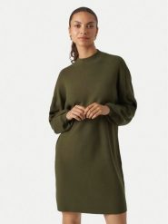 Vero Moda Sukienka dzianinowa Nancy 10249116 Zielony Relaxed Fit. Zielone sukienki damskie Vero Moda, xs, bez wzorów, z dzianiny, bez kołnierzyka, bez ramiączek. Za 169.99 zł.