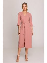 Stylove Sukienka w kolorze jasnoróżowym rozmiar: L. Różowe sukienki damskie Stylove, l, bez wzorów, z tkaniny, bez kołnierzyka, bez ramiączek, midi. Za 268.55 zł.