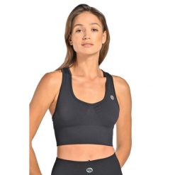 Top sportowy damski Nessi Sportswear Ultra oddychający. Czarne topy damskie NESSI SPORTSWEAR, l, bez wzorów, bez ramiączek. Za 289.00 zł.