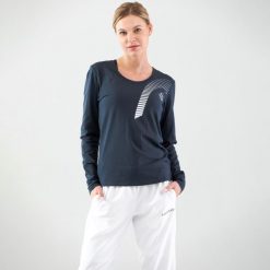 Koszulka z długim rękawem damska Club 21 LINDA LS. Niebieskie t-shirty damskie HEAD, xs, bez wzorów, z bawełny, bez kołnierzyka. W wyprzedaży za 126.00 zł.
